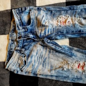 Machine Jean's distressed lace Jean's size 27